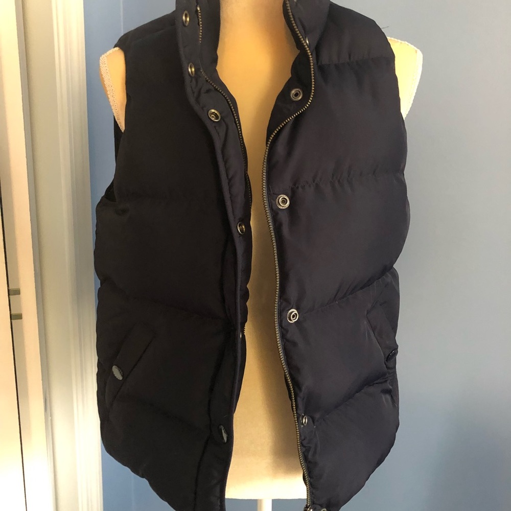 J. Crew medium down filled vest Navy